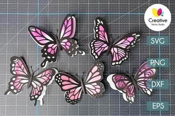 3D Butterfly Bundle: A 3D SVG Shapes Review for Editorial Design
