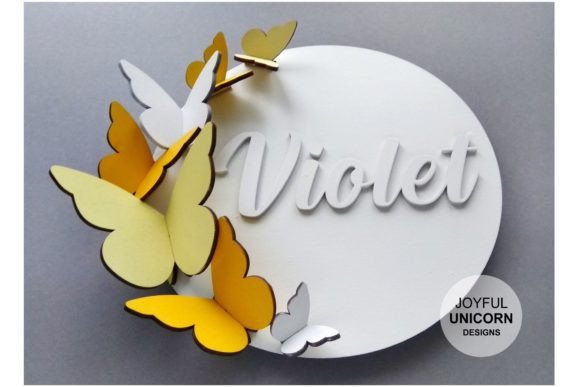 3D Butterfly Nursery Sign for Laser Cutting Projects