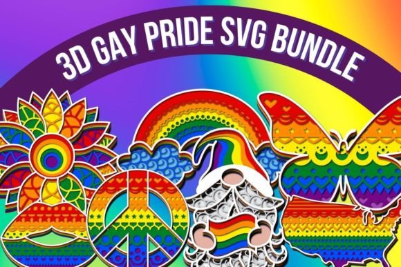 3D Gay Pride SVG Shapes for Modern Content Design