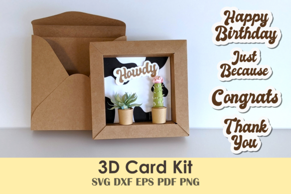 3D Greeting Card Kit Template: A 3D SVG Design Asset for Creative Bloggers