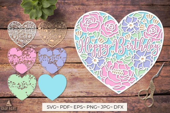 3D Happy Birthday Card SVG for Crafts and Graphics