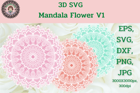3D SVG Mandala Flower V1 for Crafting and Handmade Projects