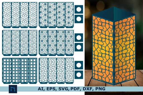 3D SVG Shapes for a Floral Pattern Lantern Design