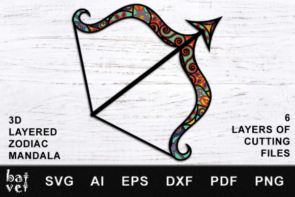 3D SVG Shapes for Commercial Use: Sagittarius Zodiac Mandala Review
