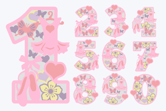 Ballerina Numbers 3D SVG: A Versatile Graphic Design Asset for Crafts and Creative Projects