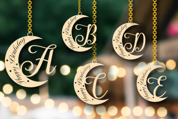 Birthday Alphabet Moon Bundle 3D: A Versatile Graphic for Crafts & Designers