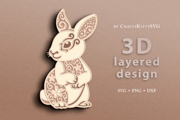 Bunny 3D Laser Cut Template: A Spring Amp Graphic for Small Business Branding