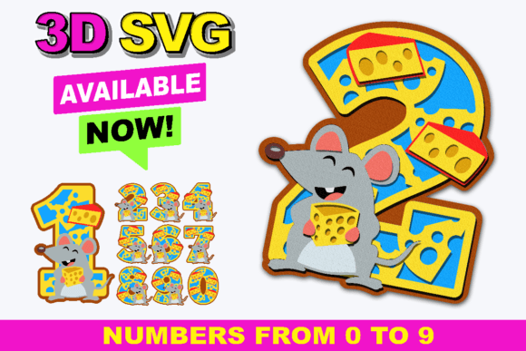 Cheese Numbers 3D SVG: A Versatile Graphic Design Asset for Crafters