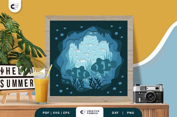 Clownfish 3D Shadow Box Papercut