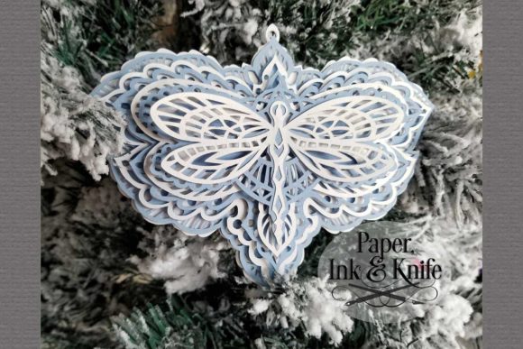 Dragonfly 3D Paper Layered Ornament: A Laser-Cut Design for Crafters