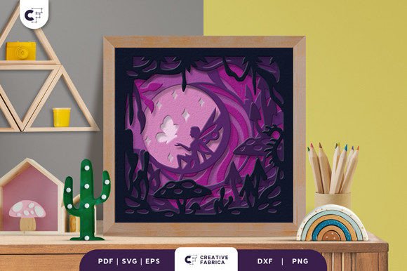 Fairy in the Fantasy Forest 3D SVG: A Magical Graphic Design Asset