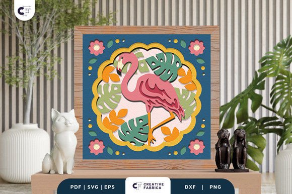 Flamingo in Tropical Jungle 3D Papercut: A 3D SVG Review for Sellers