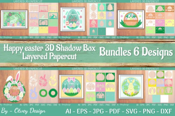 Happy Easter 3D Shadowbox Bundles: A Versatile Graphic Design Asset