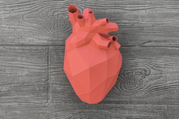 Human Heart 3D Paper Sculpture: A Versatile SVG Asset for Creative Websites