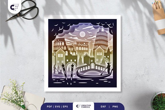 Italy 3D SVG Shadow Box for Country-Themed Branding
