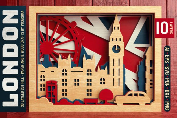 London Shadowbox 3D Layered SVG Cut File Review