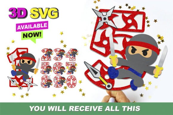 Ninja Numbers 3D SVG: A Birthday Graphic Design Asset Worth Exploring