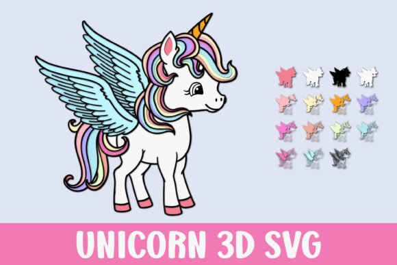 Unicorn 3D SVG Paper Cut with Multilayer: A Versatile Graphic Design Asset for Local Branding